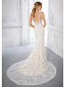 Enchanting Ivory Lace Open Back Wedding Dress Enchanting Ivory Lace Open Back Wedding Dress